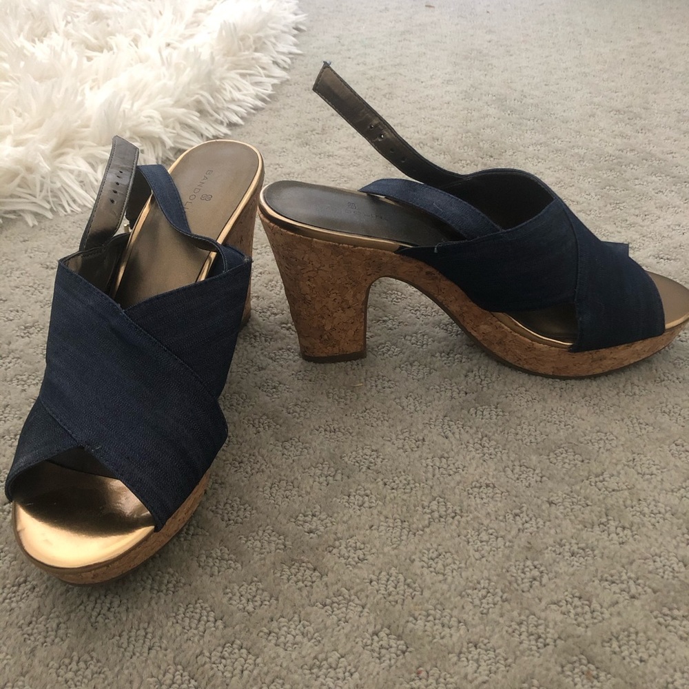 denim wedges
